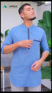 Koko kurta dewasa bahan katun moscov premium lengan 3/4 model zipper terbaru 2024