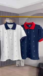 ÁO THUN CỔ TRỤ IN HỌA TIẾT HÌNH THUYỀN NHỎ