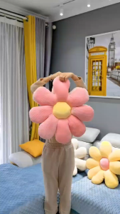 35 ซม. ดอกไม้สีสันสดใสหมอน Plush Plant กลีบเบาะตุ๊กตาของเล่นสำหรับเด็กผู้หญิงของขวัญตกแต่งบ้านเด็ก