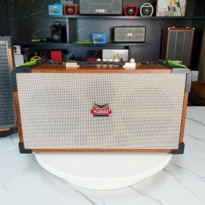 Loa karaoke xách tay Weimax S-265 BASS 16.5cm công suất 300W tặng kèm 2 micro không dây âm thanh sống động mạnh mẽ chỉnh bass treble echo kết nối đa dạng thời gian hoạt động 6-8h bảo hành 12 tháng