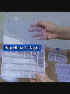 Hộp Đựng Linh Phụ Kiện Nhựa Trong Suốt Để Trang Sức Đá Charm Nail Móng Nắp Khoá Treo Tường