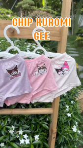 Quần chip bé gái Kuromi Gee set 3 quần lót đùi mặc váy vải sợi sồi mềm mát thoáng khí co giãn kháng khuẩn khử mùi