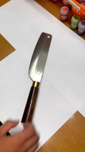 Dao thái trắng thép Nhật cán gỗ sắc bén sang trọng không rỉ