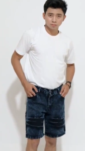 Celana Jeans Pendek Pria Wrinkle Kerut Keren Distro Hitam Black