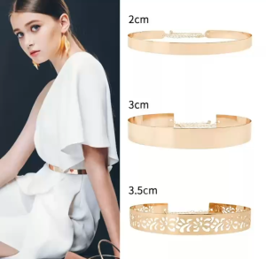 European and American Fashion Ladies Metal Belt Decoration Mirror Waist Chain 2.0 cm and 3.5 cm Waist Seal