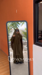 RAWDA SET ABAYA + FRENCH KHIMAR SEMI INSTAN