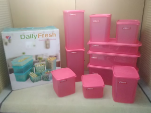 11 pcs Toples Set / Wadah Penyimpanan Makanan Plastik Tutup Kedap udara / Guna Bakti Unggul