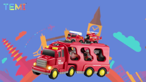 Fire Engine Truck - 5 in 1 Car Police Carrier for 4 5 6 Years Old Boys Girls Christmas Birthday Gifts (SG Stocks)