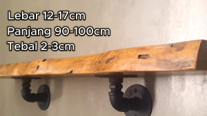 Rak Dinding Ambalan Kayu Jati Natural Industrial