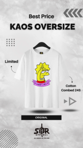 SMR APPAREL - Tshirt Kaos Oversize Simpson No Body Cares Cotton Combed 24s Pria & Wanita