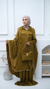 Mukenah Dewasa Terbaru Santorini 2in1 Mewah Dengan Manik Diamond Swarovski