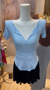 Áo thun nữ cộc tay cổ V chất thun mịn co giãn free size dưới 50kg-trieuduong08