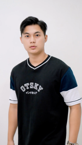 Otsky Kaos Pria Blue Font Japan X GM007 Cotton 24s