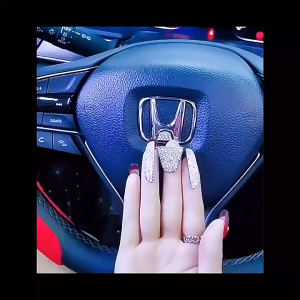 Logo Stir Mobil Bling Berlian Imitasi Stiker Untuk Toyota Honda Car Steering Wheel Diamond Sticker