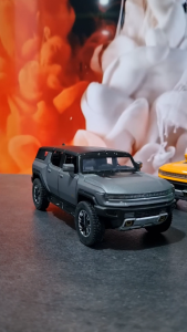 Diecast Miniatur Mainan Mobil Jeep SUV Hummer Metal Buka Pintu LED