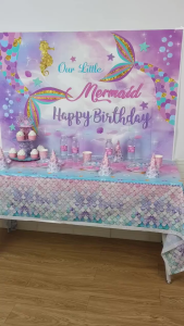 Little Mermaid Backdrop Photography Background For Under The Sea Birthday Party Decorations