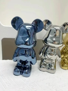 18CM/28CM Ceramic Bear Sculpture Home Decor Figure for your interior Bearbrick statue decoration