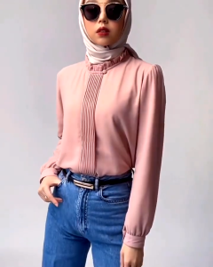 Atasan Blouse Wanita Lengan Panjang Terbaru Kekinian Model Korea