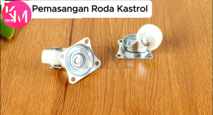 Roda Kastor Plate Pvc Nylon 1.5 Inchi Hidup Mati Hidup + Rem Troly Etalase / Roda Lemari isi (1 pcs)