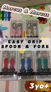 MARCUS and MARCUS EASY GRIP SPOON & FORK SET Cengkaman Mudah Set Sudu Garpu Kanak-Kanak