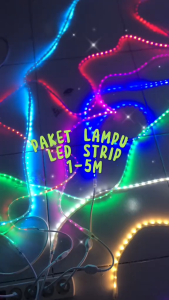 PAKET 1 / 2 / 3 / 4 / 5 METER LAMPU LED STRIP 5050 / 2835 / 3528 PLUS SOCKET AC 220V / LANGSUNG NYALA DAN PASANG TANPA RIBET sj
