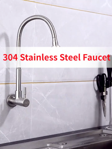 Kitchen Faucet 360° Flexible Pull Faucet with Sprayer Stainless Sink Wash Tap 304 Kitchen Faucet