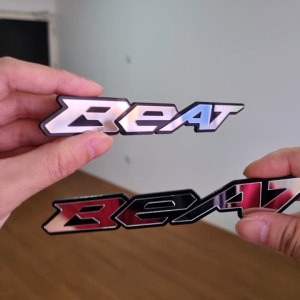 GTR Emblem Beat 2 PCS Logo Timbul Mirror Anti Karat 3D Aksesoris Motor
