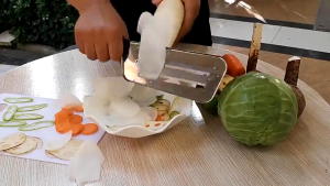 Stainless Steel Double-layer Slicer Kitchen Vegetable Knife Shredder Potato Slicer Cutter Fruit Chopper 2 Colors