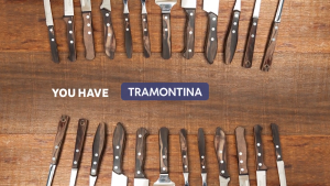 TRAMONTINA Table Fork with Stainless-Steel with Brown Polywood Handle | Polywood