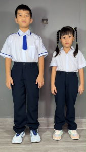 Quần học sinh cho bé trai và gái màu xanh đen chất vải Tuyết và Bố tốt cấp 1 2 loại hàng chuẩn đẹp VNO135