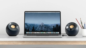 Pebble 2.0 USB-Powered Desktop Speakers with Far-Field Drivers and Passive Radiators for Pcs and Laptops