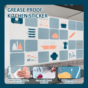 Grease Proof Kitchen Sticker Household High Temperature Oil And Stain Resistant厨房防油贴纸灶台耐高温防水家用墙贴自粘贴纸