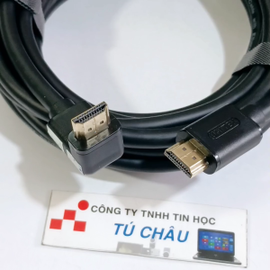 Cáp HDMI dài 5m Unitek / Loại 1 đầu vuông gốc 90 độ (Chính hãng)