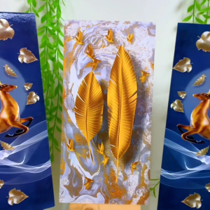 HIASAN DINDING PEMANDANGAN RUSA EMAS BLUE NORDIC AESTHETIC (3 IN 1) & ECER KAMAR DEKORASI RUMAH (15X30) WALL DECOR AESTHETIC DECOR KAMAR RUSA