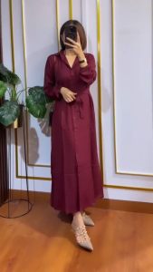 DRESS GAMIS RAYON TWILL PREMIUM LONG DRESS HIJAB CASUAL BAJU PANJANG WANITA HIJAB