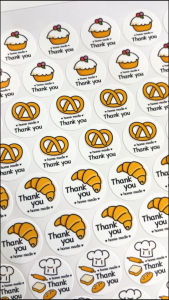 สติ๊กเกอร์ Bakery เบเกอรี่ ขอบคุณ 65 ดวง 2.2 ซม.(แบบสำเร็จรูป)