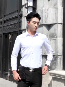 TOP TREND PH 2025 "Add 2 to 3 sizes" Long Sleeve Polo Shirt Cotton Polyester Material Business Formal Wear Plain Polo Shirt for Men While Polo Black Polo Gala Night OOTD School and Graduation Gift