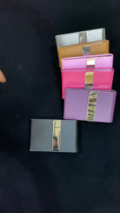 Tempat Kartu Nama Stainless kulit Pria Wanita Premium Name Card Credit Holder Magnet Flip Kotak / Dompet Kotak Name Card Holder