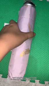 LOKO Payung Lipat Mini Motif Bulu Emas Gold Feather Anti UV