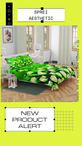 Sprei katun motif blooming tulips aesthetic anti geser king size LP
