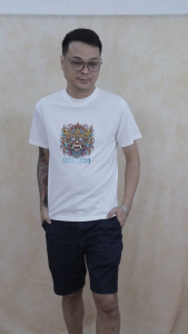 Patgang Kaos Distro Pria / Kaos Barong Bali ( Foil Gold ) / Kaos Sablon Pria 100% Catton Premium