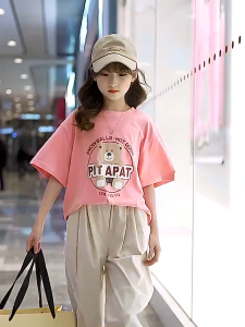 ZANRA Girls summer suit new Korean version foreign style childrens summer net red tide clothes middle school childrens sports two-piece set