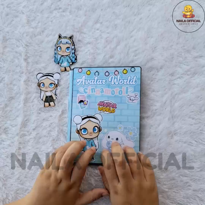 Paper Doll Avatar World Cinnamorol Terbaru Mainan Edukasi Premium Busy Quite Book Buku Aktivitas Anak Kumplit Bahan Kertas Art 260gr Tebal Tidak Mudah Rusak Warna Biru Muda Cerah