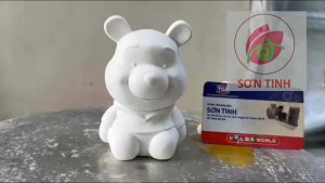 Tượng thạch cao tô màu gấu Pooh (Không kèm màu) trò chơi trẻ em