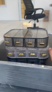 Rak Crystal Rak Meja Serbaguna 4 Laci Susun Wadah Penyimpanan Barang Make Up Rak Kosmetik Tempat Karet Laci Perhiasan Rak Susun 4 Laci Transparant Rak Penyimpanan Alat Tulis Alat Kantor Rak Antik Dan Mewah Kotak Anting