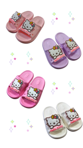 Hello Kitty Slippers for Kids Sizes 24-29 Old Color Light Pink Pink Violet White With Anti Slip Bottom Sole