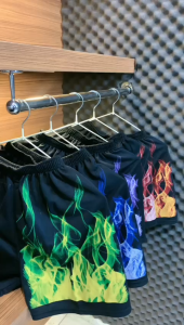 Celana Pendek Kolor Santai Boxer Pria Wanita Motif Fire Api Polyester