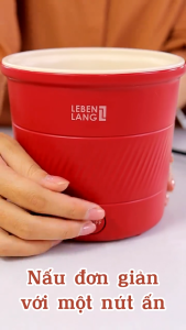 Nồi nấu mì mini Lebenlang LBL0505 nồi lẩu điện đa năng 600W dung tích 1100ml thiết kế nhỏ gọn bảo hành 2 năm - hàng chính hãng