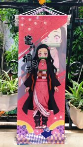 Tranh lụa treo tường poster vải lụa treo tường anime Kimetsu No Yaiba anime Demon Slayer. Size 35x74cm