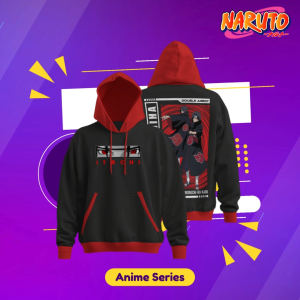 Hoodie Jumper HSCLO Itachi Uchiha Sharingan Anime Manga Naruto Pullover Sweatshirt Bahan Fleece Ukuran Jumbo Big Size XS S M L XL XXL 3XL 4XL 5XL